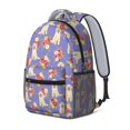 thumbnail image 2 of Golden Retriever and Floral Purple Backpack for School, Cute School Bag with Adjustable Shoulder Straps and Padded Back, 15.3"x11"x6.7", 2 of 4
