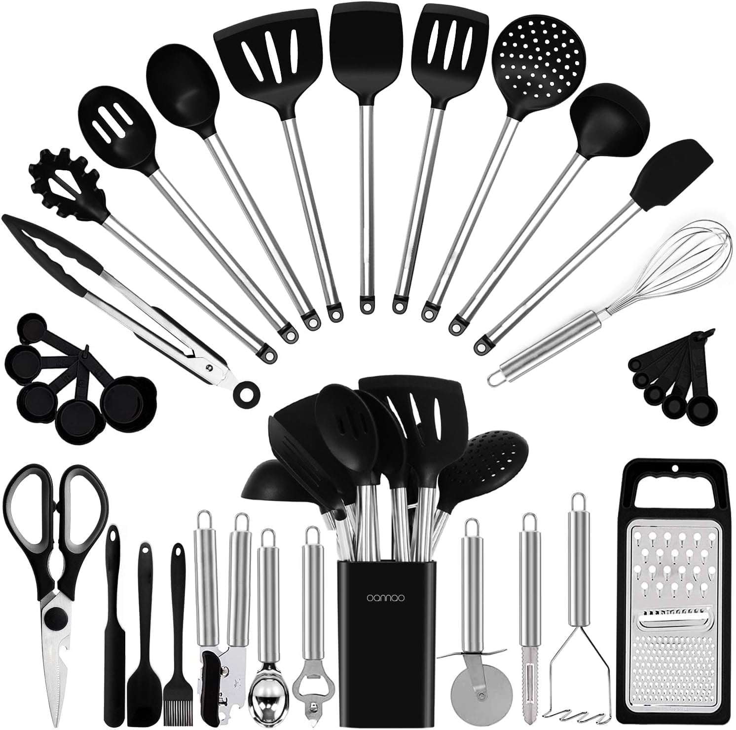 oannao 33-Piece Silicone and Stainless Steel Cooking Utensil Set photo 1
