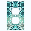 thumbnail image 2 of Metal Light Switch Plate Cover Elegant Teal Green Tile Pattern TIL017, 2 of 13
