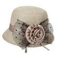 thumbnail image 3 of Women Top Hat Decor Sun Protection Hats Sun Hat Fashion Bucket Hat Casual Sunhat Khaki, 3 of 7