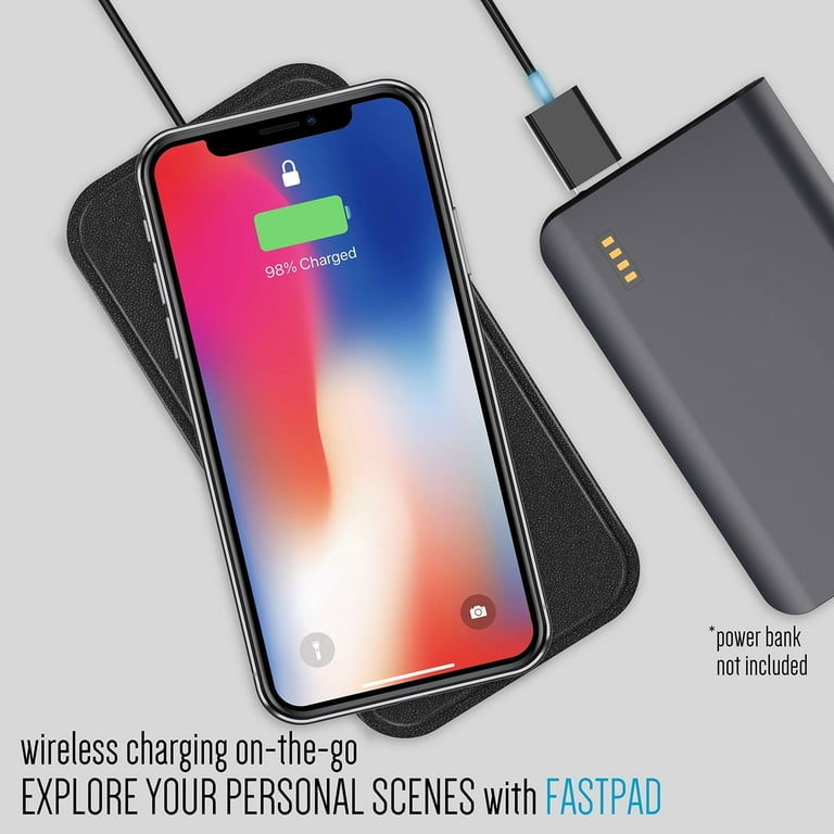 FASTPAD Qi Wireless Charger Ultra-Slim PU Leather Charging Pad