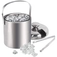 thumbnail image 2 of Bandeja de cubitos de hielo de doble nivel de 1.2L Cubo de hielo de acero inoxidable Cubo de hielo con tapa, cubo de hielo Clip de hielo Copa de cubo de cerveza inclinada Xemadio ZH-494, 2 of 8