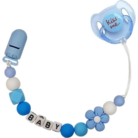 Adorable Magnetic Pacifier Clip Set for Reborn Baby Dolls - Blue Feeding Accessory with Secure Chain, Perfect Doll Gift for Kids