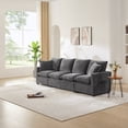 thumbnail image 3 of EUROCO 110" Modern Modular 4-seat Chenille Sofa Couch,Combinable Funiture with 2 Pillows, Large Sectional Couch for Living Room, Apartment, Office, Grey, 3 of 10