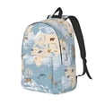 thumbnail image 1 of Disketp Animals Travel World Map print Canvas Backpack Lightweight Travel Daypack Student Rucksack Laptop Backpack-, 1 of 5