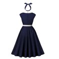 thumbnail image 3 of Vestido de Verano de Manga Corta para las Mujeres Corbata de Cremallera Impresa Casual Vestido sin Mangas Grande Del Doblado, Estilo de Vendaje de Poliéster, Lavado a Mano, 3 of 4