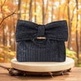 thumbnail image 4 of Yucurem Women Straw Evening Bag With Bow Weaving Clutch Bag Ladies Daily Bag (Black) Casual straw bag (Black), 4 of 5