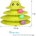 thumbnail image 2 of Cat Toy Roller 3-Level Turntable Cat Toy Balls with Six Colorful Balls Interactive Kitten Fun Mental Physical Exercise Puzzle Toys Green, 2 of 6