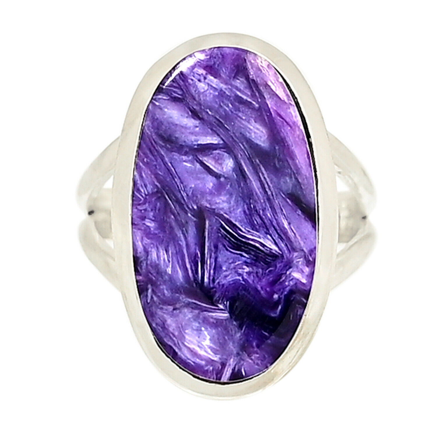 Charoite Moonstone Natural Gemstone 925 Solid Steeling Silver Jewelry Silver Ring