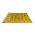 thumbnail image 2 of Ahgly Company Machine Washable Indoor Square Abstract Yellow Modern Area Rugs, 7' Square, 2 of 4