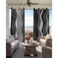 thumbnail image 4 of Black Stripes Blackout Curtains, Light Blocking Print Window Curtains, Modern Simple Greyish Gradient Lines Thermal Insulated Window Drapes for Living Room Kitchen Cafe 2 Panels, 104"W x 52"L, 4 of 9