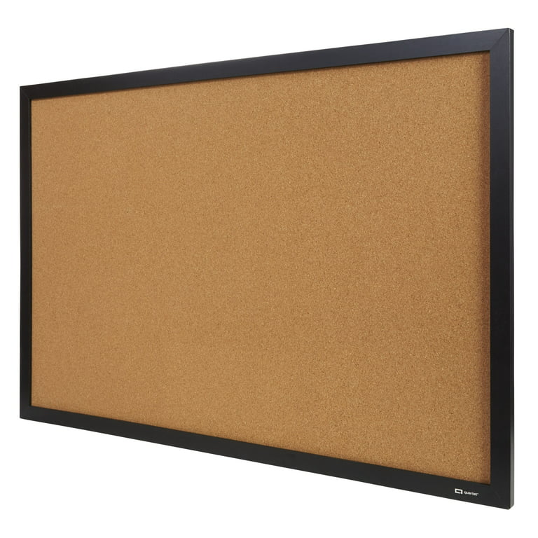 Yeaqee Framed Bulletin Board 48 x 36 Inch Black Large Cork