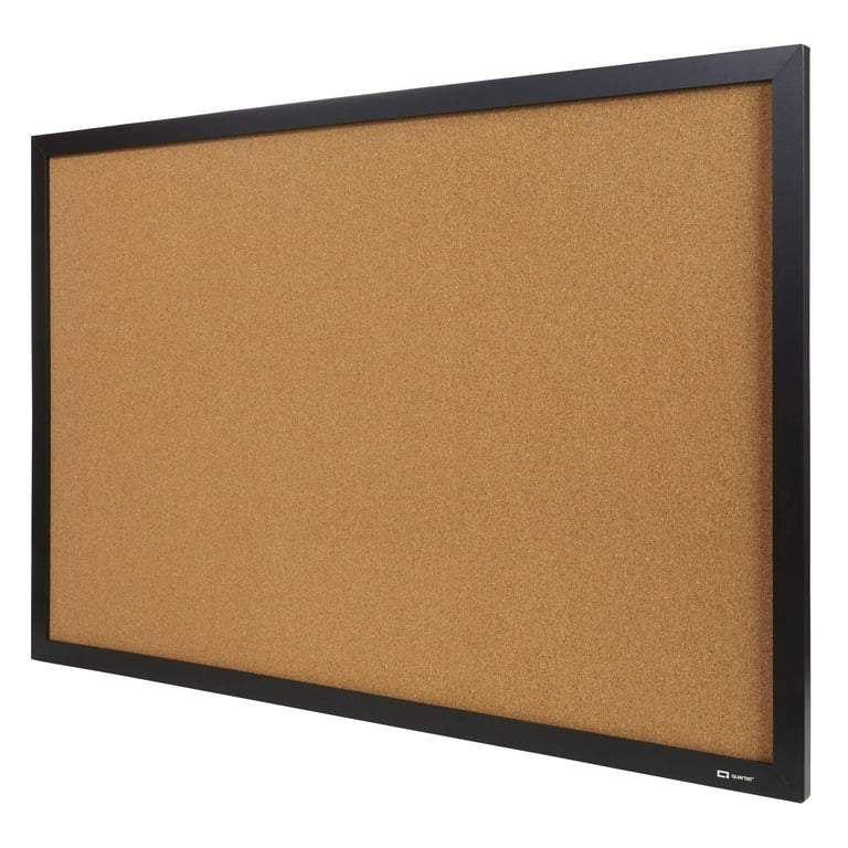 Yeaqee Framed Bulletin Board 48 x 36 Inch Black Large Cork