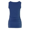 thumbnail image 3 of A2Y Women's Fitted Premium Fabric Side Ruched Sleeveless Top Mid Navy M, 3 of 5