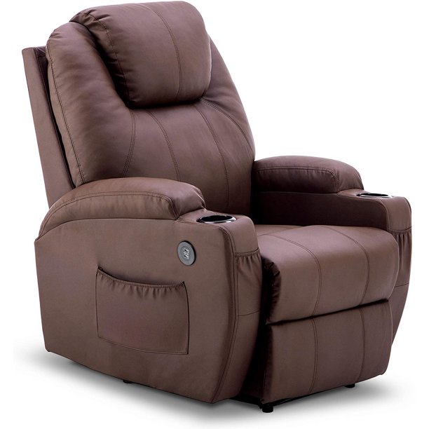Mcombo Electric Power Recliner Chair with Massage and Heat, 2 Positions