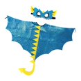 thumbnail image 2 of Capa de dinosaurio, capa de dragón, cómodo disfraz de alas de dragón para actuaciones escolares. azul, 2 of 9