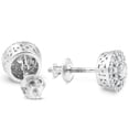 thumbnail image 2 of Pompeii Double Halo Diamond Screw Back Studs 1/2 Carat TW 14K White Gold (H-I,I1-I2), 2 of 5