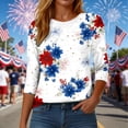 thumbnail image 6 of GEWSEY 250th Anniversary USA Shirt 250th America Shirt 3/4 Sleeve Womens Tops Patriotic Flag Eagle Print Tops 1776-2026 Tshirt Gifts (White, XL), 6 of 8