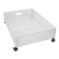 thumbnail image 3 of Contenedores de almacenamiento debajo de la cama con ruedas Patrón de rejilla Tipo extraíble Cajón de almacenamiento de zapatos debajo de la cama de metal desmontable para ropa Juguete Blanco, 3 of 14