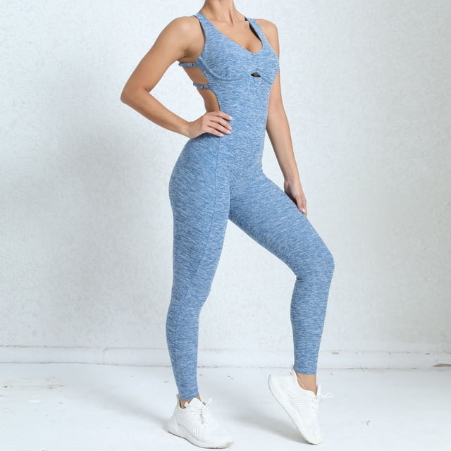 Mono de yoga fitness popular para mujer, ropa moldeadora de cuerpo de alta elasticidad que adelgaza la espalda, ropa deportiva sexy de una pieza que levanta las caderas