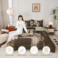 thumbnail image 3 of Homewish Brown Geometric Square Queen Comforter Set,Retro Abstract Art Comforter Sets Queen,Light Gray Reversible,3pcs,1 Comforter and 2 Pillowcases, 3 of 7