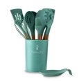 thumbnail image 4 of 12pcs Green Silicone Kitchen Ware Shovel Spoon Kitchen Tool Spoon Storage Bucket Set, 4 of 9
