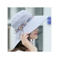 thumbnail image 4 of Women Summer Casual Big Wide Brim Cotton Hat Floppy Derby Beach Sun Foldable Cap, 4 of 4