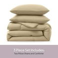 thumbnail image 4 of Virtu Comforter Sets, All Season Lightweight Solid King Size Comforter Sets, 3-Pc Bedding Sets, Beige, 4 of 8