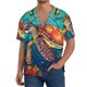 thumbnail image 1 of Fotbe Sea Turtle in Coral Camisa Estampada de Manga Corta para Hombre, Casual de Verano, Estilo Playero, Sin Arrugas-X-Large, 1 of 5