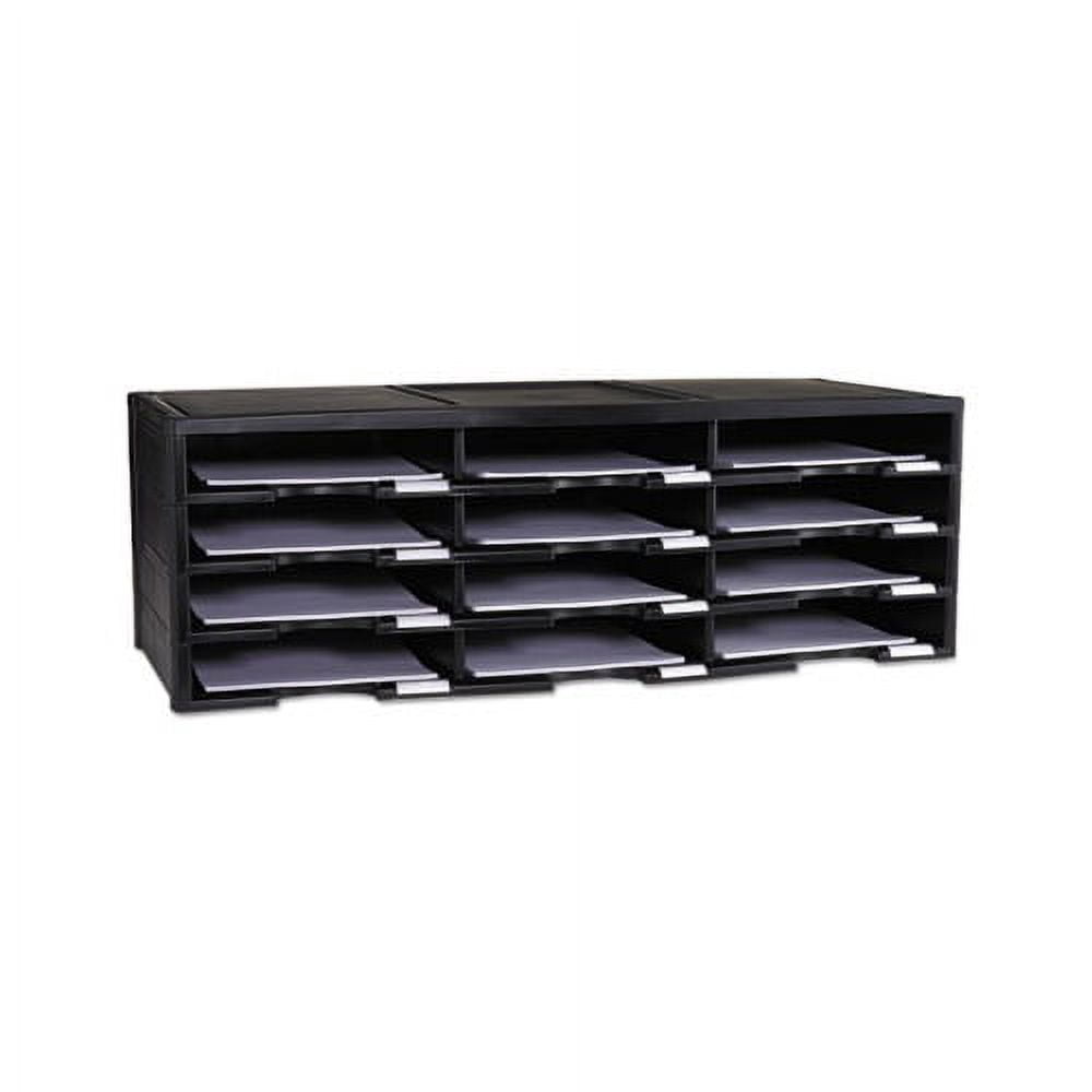 Storex 6-Compartment Literature Organizer Add-On Unit - Gray, 31.38x14.13x5.63 Inches - Heavy Duty Plastic For Papers & Files
