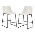 thumbnail image 2 of Furniture of America Perri Modern Chenille Counter Height Dining Chairs, White (Set of 2), 2 of 16