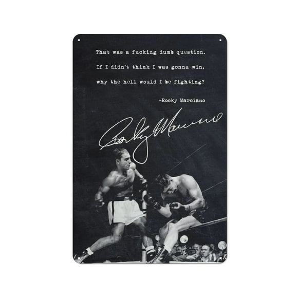 Rocky Marciano Quote Hanging Picture Tin Hanging Picture Wall Poster Metal Painting Creativity Poster Home Decor Painting Anime Goods Gift 30x20cm
