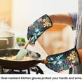 thumbnail image 4 of Cute Oven Mitts,Pioneer Flower Floral Print Pattern Oven Mitt 2-Pack Set,Kitchen Gloves for Oven,Heat Resistant Oven Mitts 7.7"x12", 4 of 7