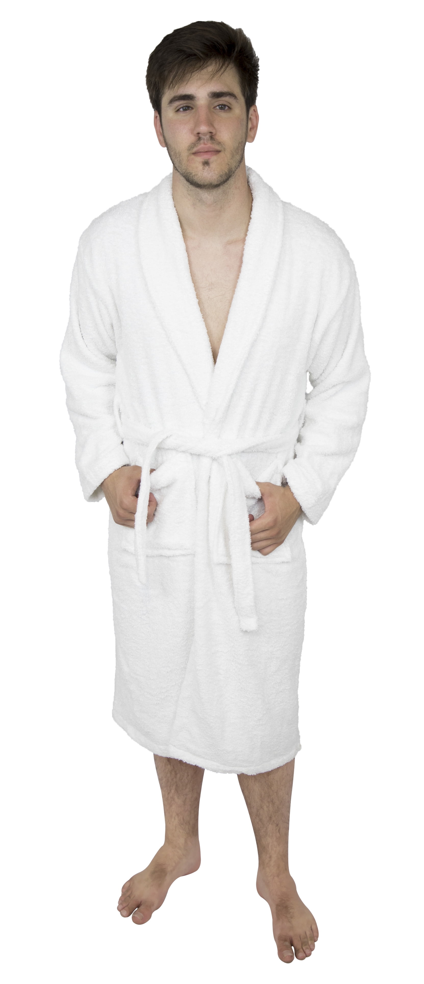 Men?s 100% Terry Cotton Bathrobe Toweling Robe White Small - Walmart.com