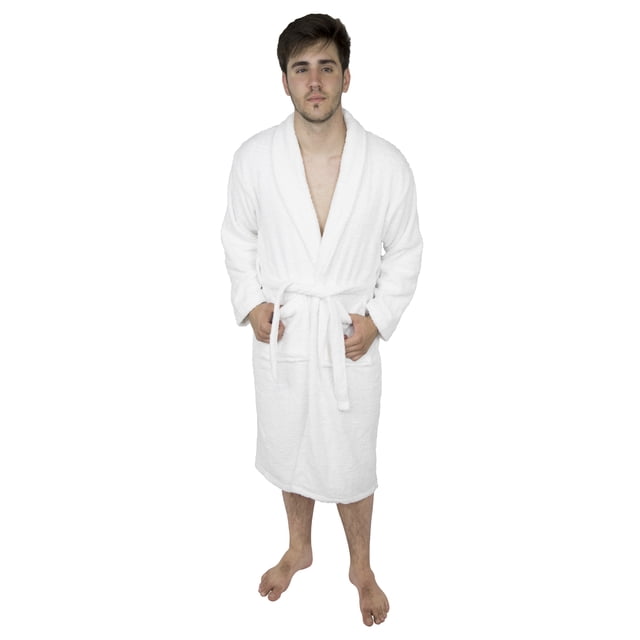 Peignoir Homme 100 % Coton en Tissu Éponge Châle Robe de Luxe Robe de Spa