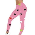 thumbnail image 6 of BLTIBY Leggings for Women Valentine's Day High Waisted Full Length Love Heart Graphic Workout Yoga Pants Spring Fashion Trousers 2025 Pink XL, 6 of 7