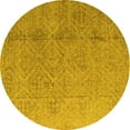 thumbnail image 1 of Ahgly Company Indoor Round Oriental Yellow Modern Area Rugs, 8' Round, 1 of 4