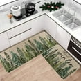 thumbnail image 2 of Hello Winter Pine Trees Welcome Christmas Kitchen Rugs Set of 2, Seasonal Winter Xmas Home Decor Low-Profile Kitchen Mats for Floor - 17x30 and 17x47 Inch, 2 of 6