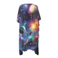 thumbnail image 2 of HELLHERO Polyester Bathing Suit Cover Up for Pool Half Sleeve Breathable Space Planet Design, 2 of 6