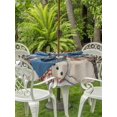 thumbnail image 2 of Outdoor Tablecloth with Umbrella Hole and Zipper, Black Snowman Christmas Round Table Cloth 60 Inch Waterproof Tablecloth, Xmas Tree Rustic Snowflake Picnic Table Cover for Patio Camping, 2 of 7