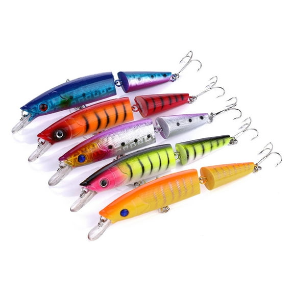 HENGJIA Fishing Lures Multi Jointed Fish Fishing Kits Slow Sinking Lifelike Swimbait Freshwater and Saltwater for Trout Bass Lures,5pcs, 5.51"/0.71oz