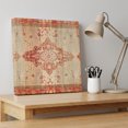 thumbnail image 4 of Ships Next Day Canvas Wall Art 10"x10", Red Beige Wood Framed Canvas Print Painting, Vintage Boho Ethnic Geometric Abstract Art Ready to Hang Small Picture Wall Decor for Home Kitchen Nursery Office, 4 of 9