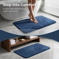 thumbnail image 4 of REGALWOVEN Shaggy Bathroom Rug, Ultra Thick Absorbent Plush Bath Mat, Non-Slip Soft Microfiber Carpet for Shower and Vanity Navy Blue 24" x 16", 4 of 6