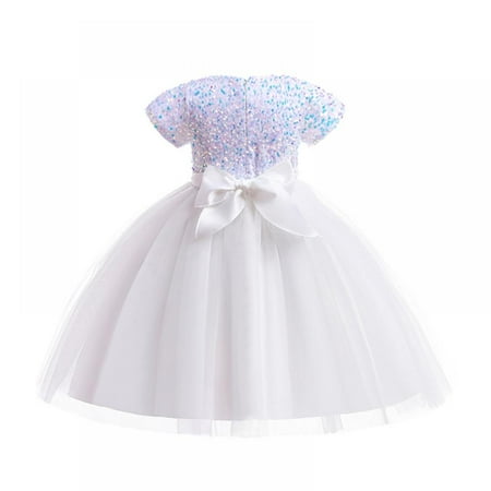 

BULLPIANO Girls Pageant Dresses Wedding Party Flower Dresses Princess Tulle Party Gown for Little Girls Pageant Communion Dance Party Tulle Gown