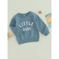 thumbnail image 3 of Cenuakty Baby Boy Sweatshirt Letter Print Round Neck Long Sleeve Pullovers Autumn Tops for Toddler Cute Fall Clothes, 3 of 9