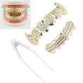 thumbnail image 1 of Hip Hop Teeth Set, Electroplate Hip Hop Reusable Non Fading False Teeth Set  Festival Decoration Teeth Bracket, 1 of 7