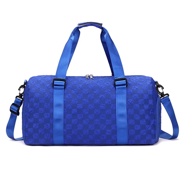 Hugtrwg Oxford Fitness Bag Multifuncional Plaid Sports Bag para Hombres Mujeres (Azul)