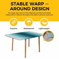 thumbnail image 4 of Turquoise Grey Ombre Table Cloths for 6 Foot Rectangle Tables, Farmhouse Gradient Minimalist Patio Waterproof Elastic Fitted Tablecloths, Washable Rectangular Table Cover for Camping, 4 of 8