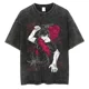 thumbnail image 4 of Camisetas Vintage de algodón lavado con ácido para hombres y mujeres, Tops de manga corta, camisetas gráficas de Anime, camisetas holgadas informales de gran tamaño de verano, 4 of 5