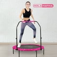 thumbnail image 4 of HolaHatha Foldable Mini Trampoline with Adjustable Handle, 40 Inch, Pink, 4 of 9